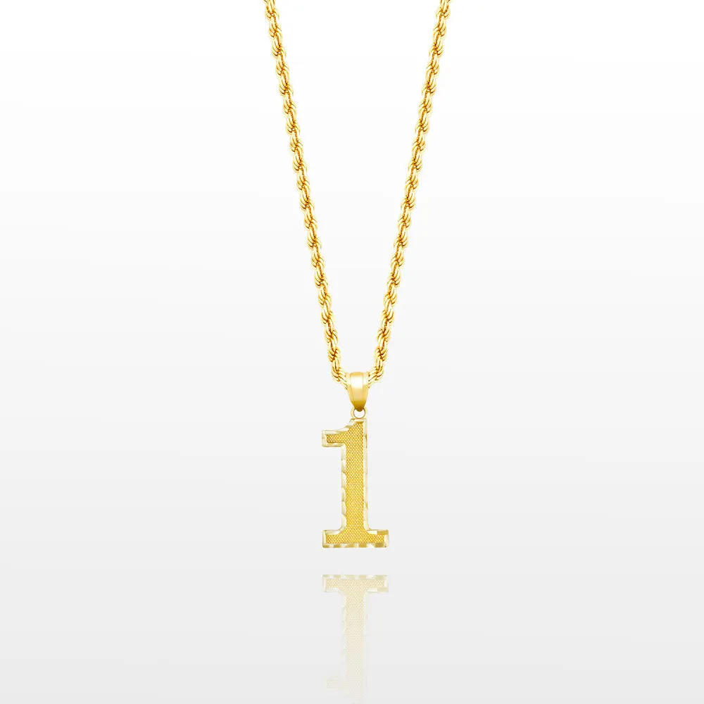 10k Solid Gold Small Jersey Number Pendant