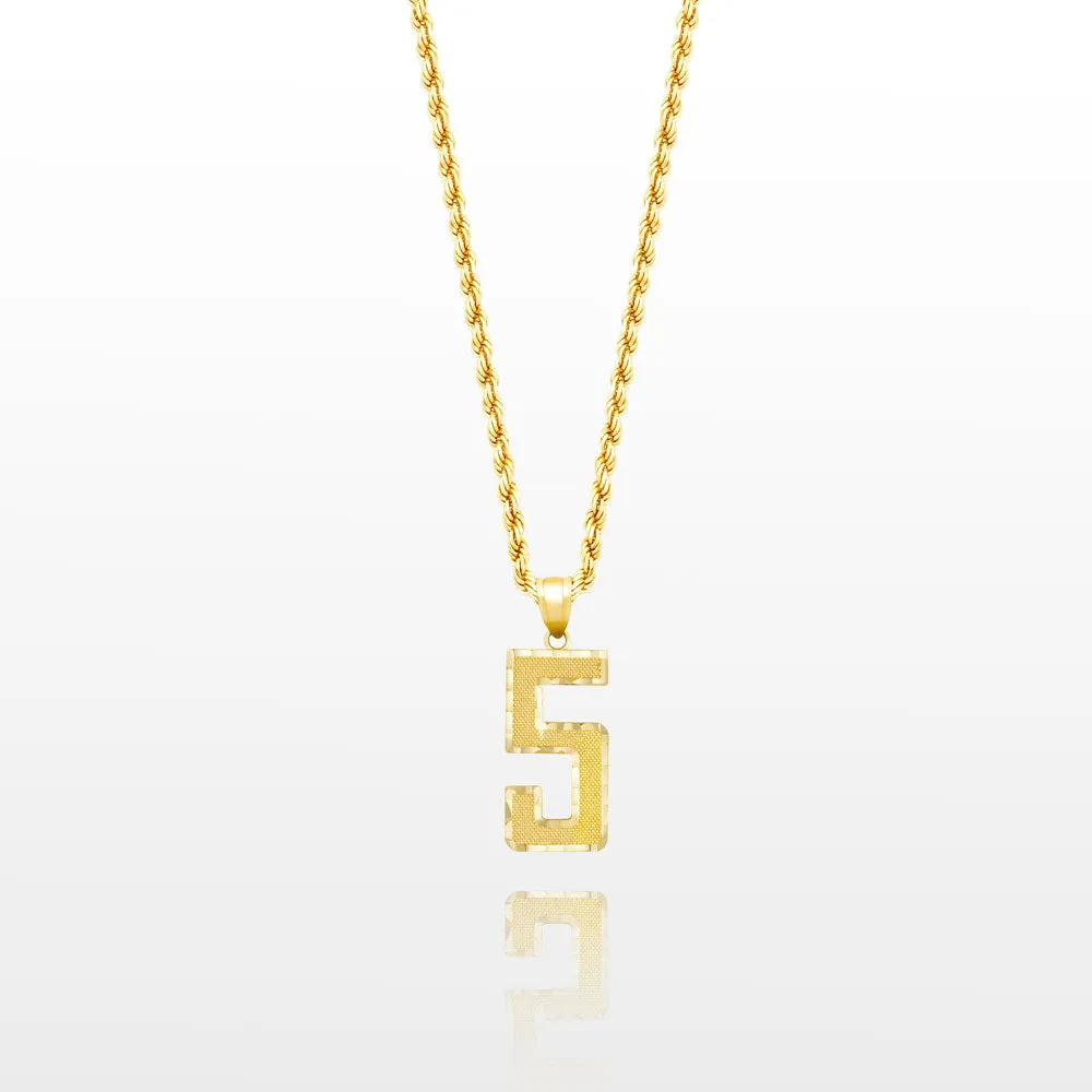 10k Solid Gold Small Jersey Number Pendant