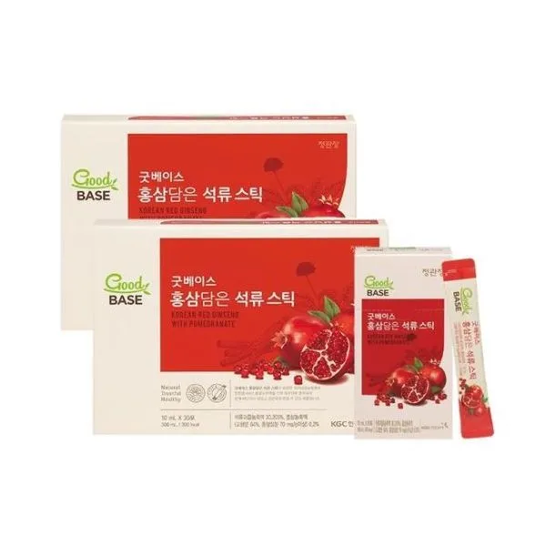 2 Boxes Good Base Korean Red Ginseng Pomegranate Sticks Royal 10ml x 30 Pouches Healthy Foods Korean Traditional Beauty Suppleme