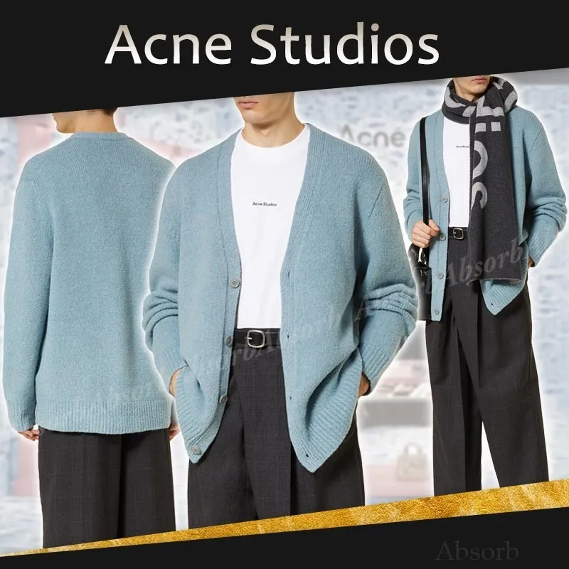 Acne Studios  |Wool Plain Cotton Designers Cardigans