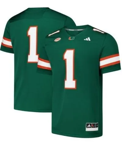 adidas Men's Miami (FL) Hurricanes NCAA #1 Miami Hurricanes Premier Football Jersey