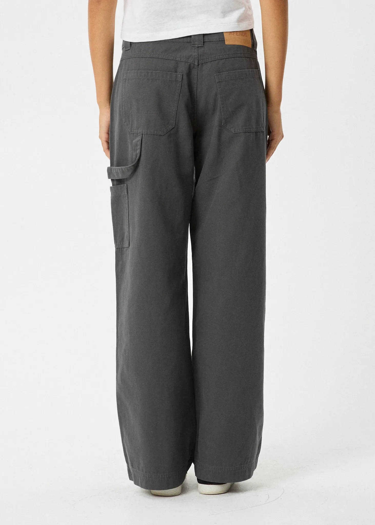 AFENDS Womens Lexi - Low Rise Carpenter Pants - Gunmetal