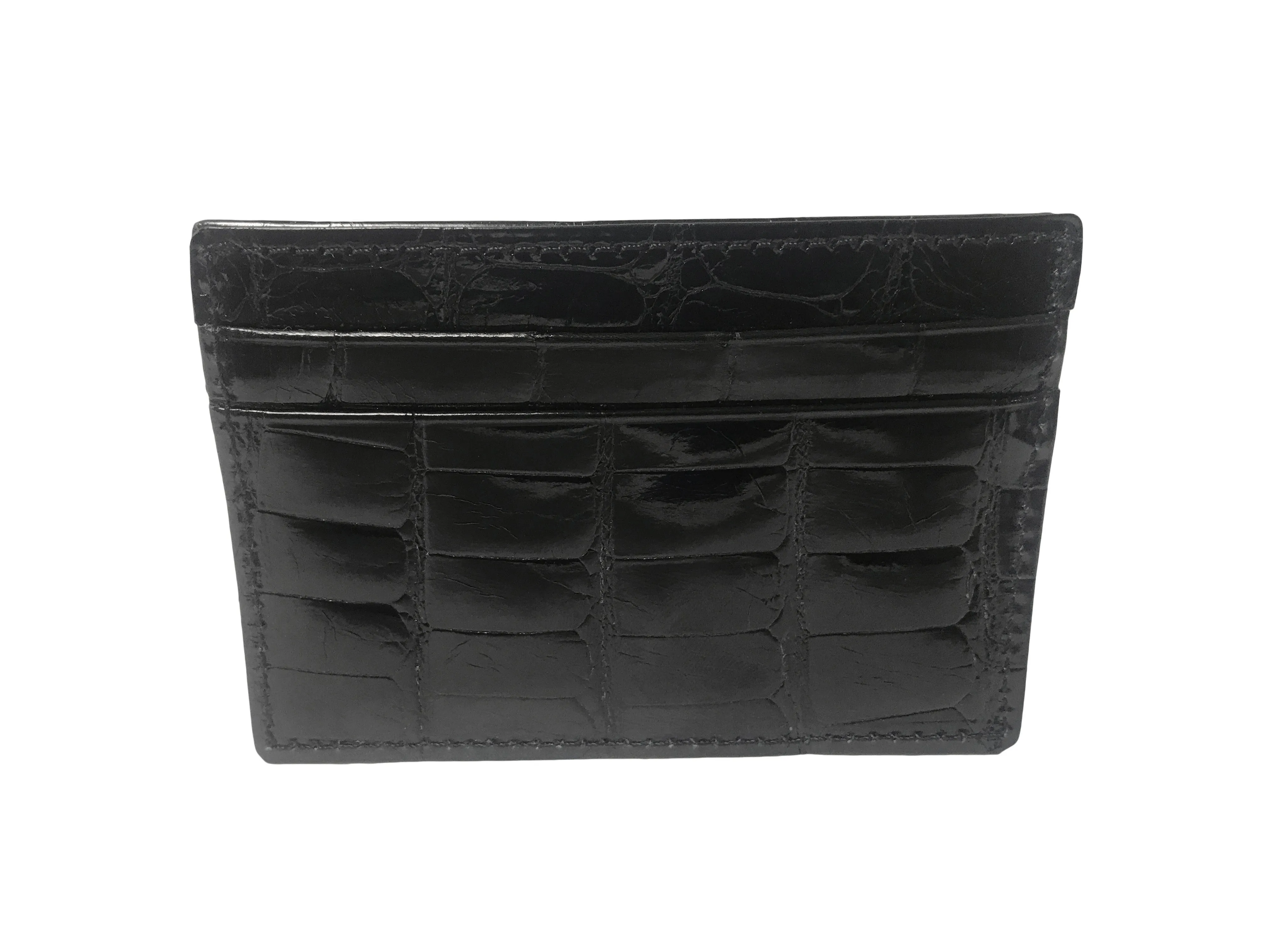 American Alligator Skin Card Case Black