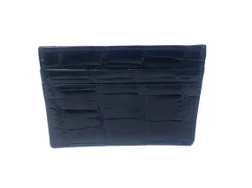 American Alligator Skin Card Case Navy