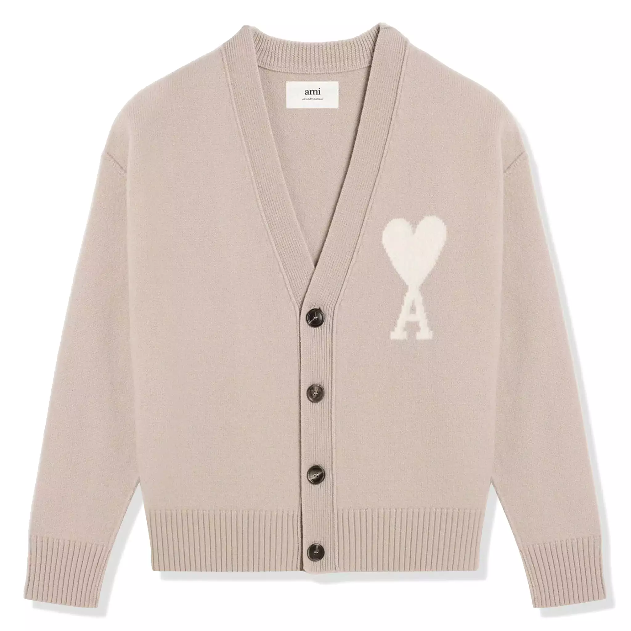 Ami Paris Ami De Coeur ADC Beige Off White Cardigan