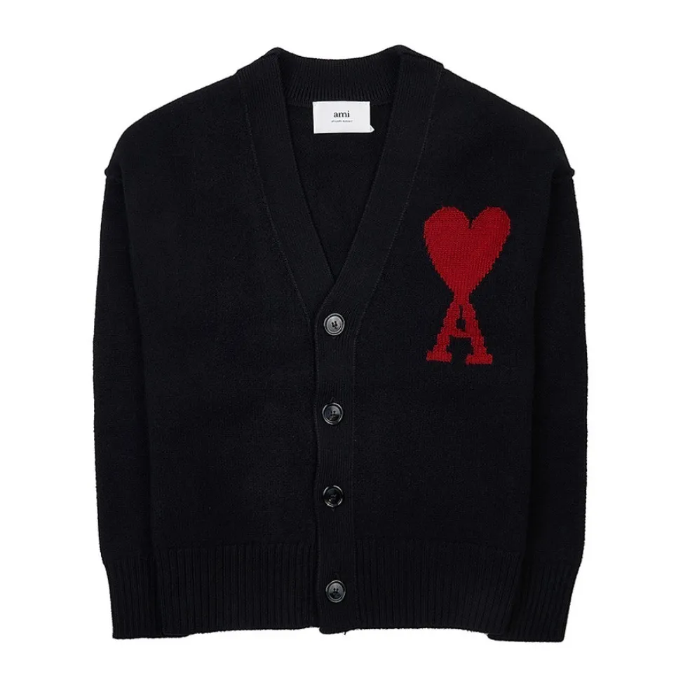 AMI PARIS  |Unisex Wool Street Style Logo Designers Cardigans