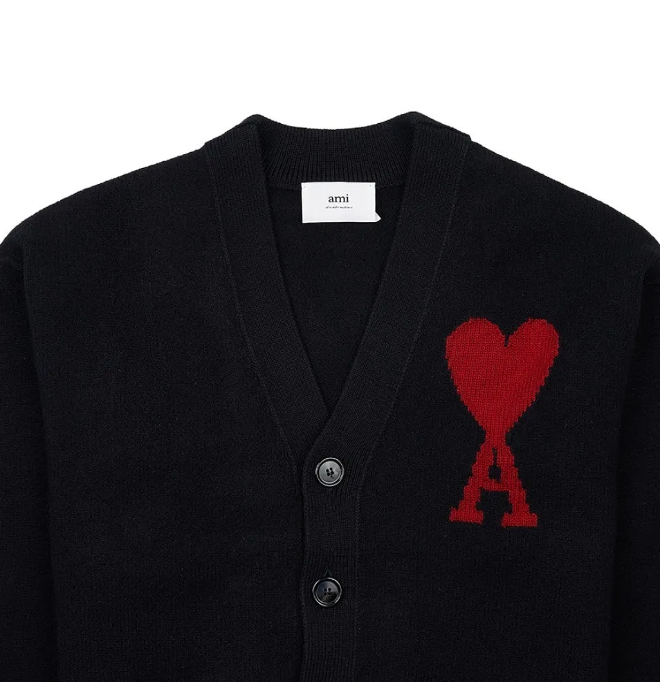 AMI PARIS  |Unisex Wool Street Style Logo Designers Cardigans