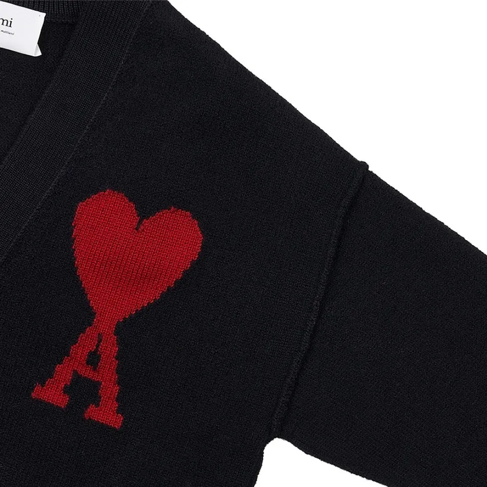 AMI PARIS  |Unisex Wool Street Style Logo Designers Cardigans