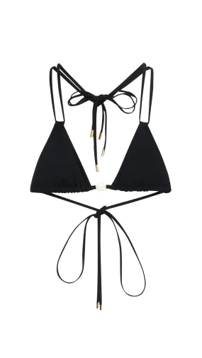 Anagram Bikini Top in Technical Jersey - Black