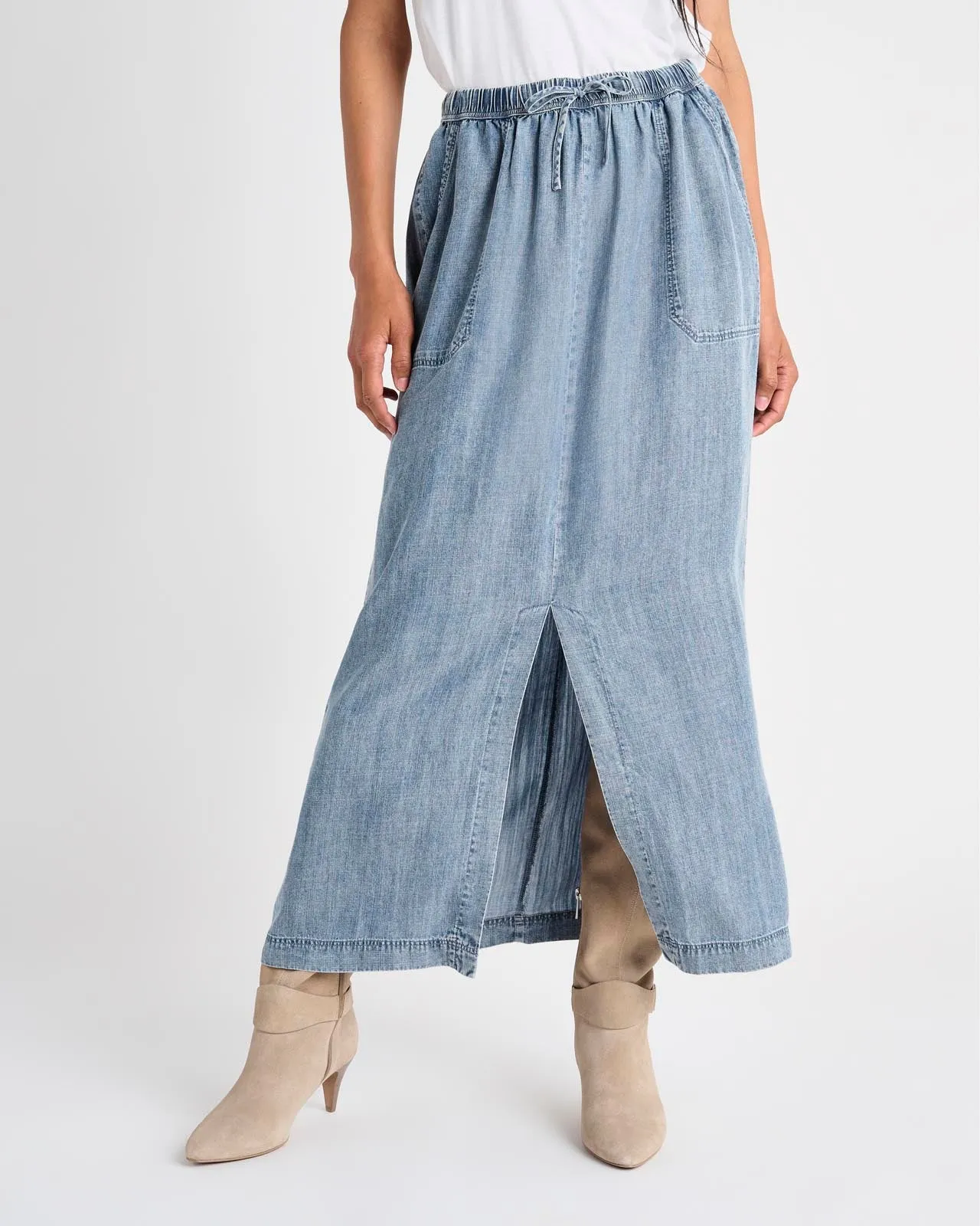 Angie Denim Maxi Skirt