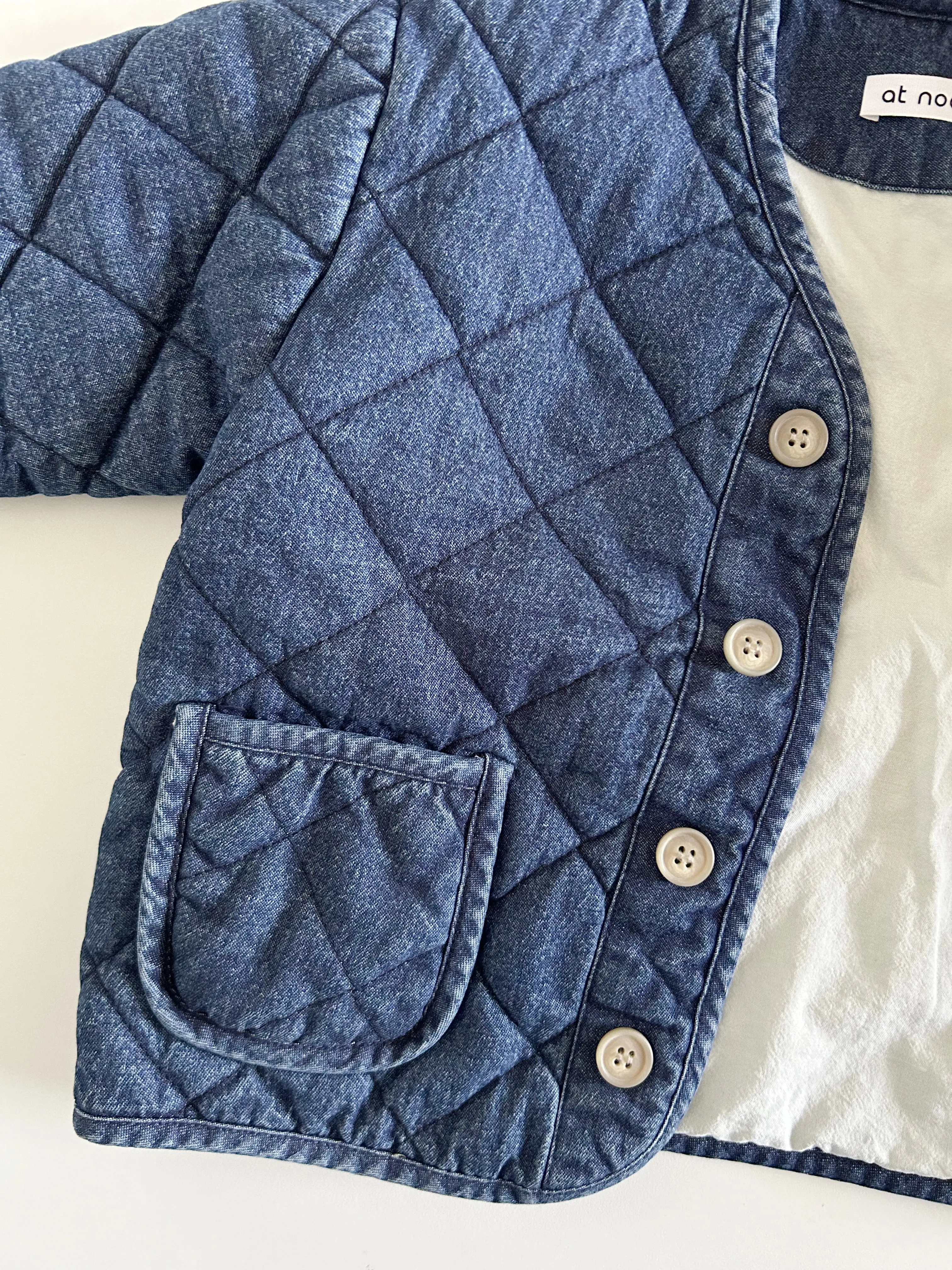 [At Noon Original Design] Baby Toddler Washed Denim Quilted Jacket  (6m-6y)