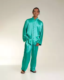 Baju Melayu Shirt Set (Tiffany Blue Satin)