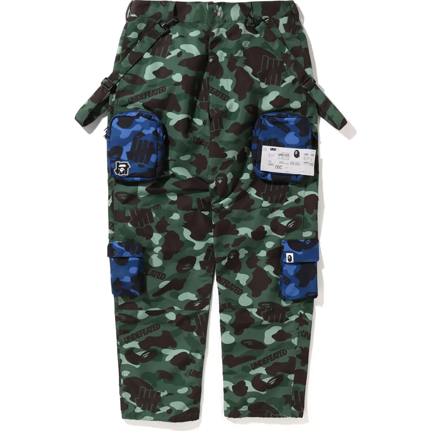 BAPE X UNDEFEATED MULTI POUCH POCKET PANTS MENS