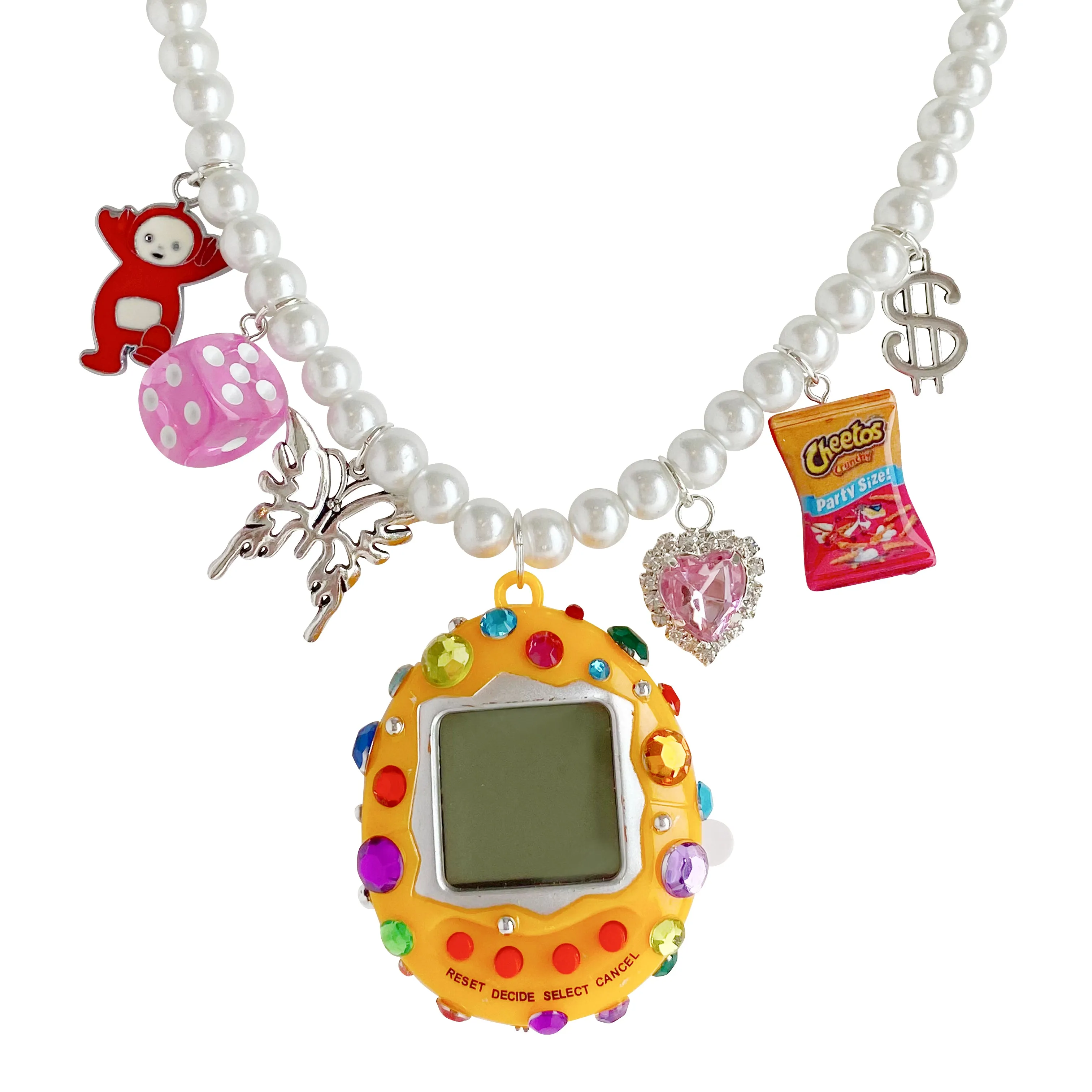 Bedazzled Cyber Pet Charm Necklace