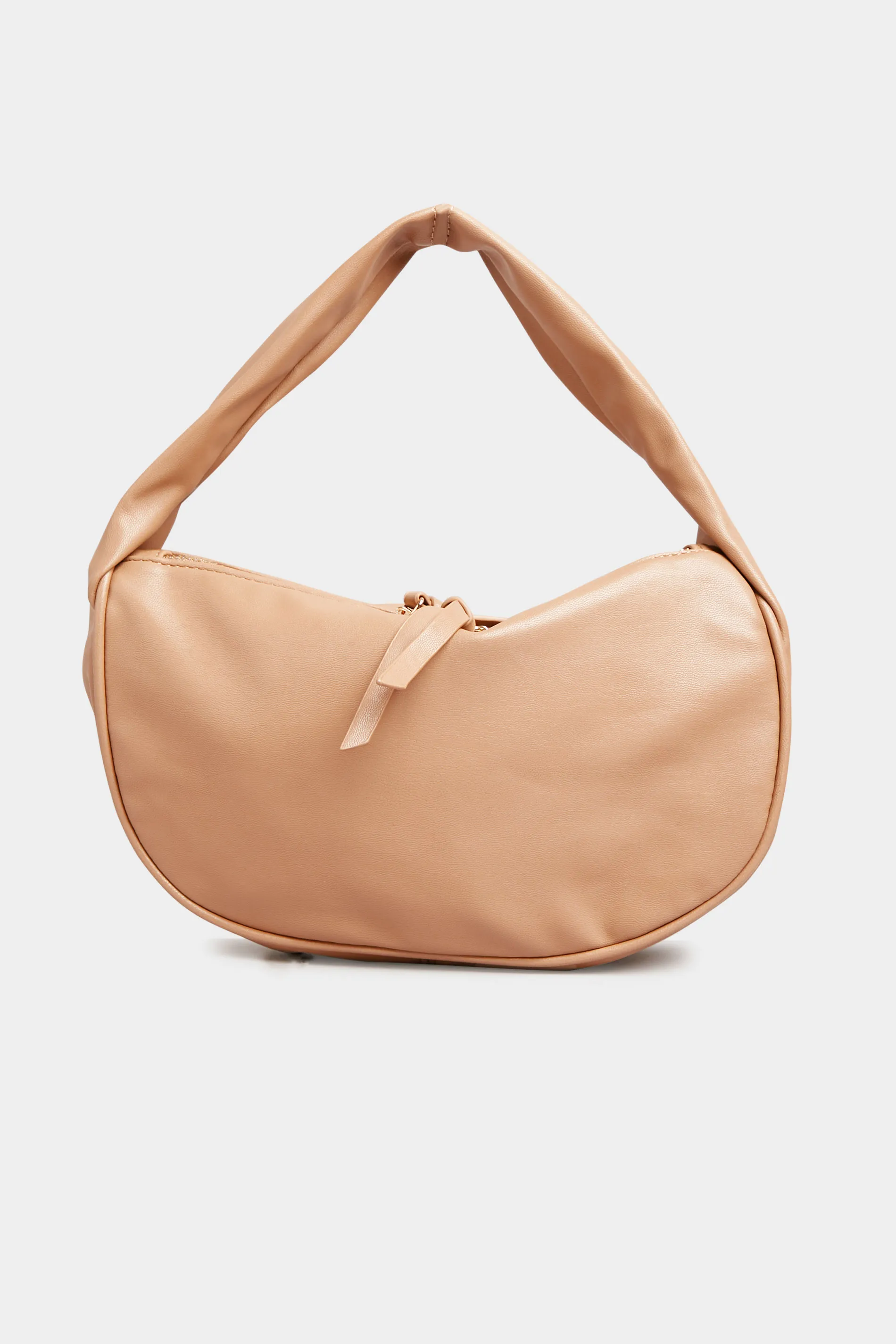 Beige Brown Slouch Handle Bag