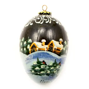 Birch Tree Egg Shape Ceramic Ornament