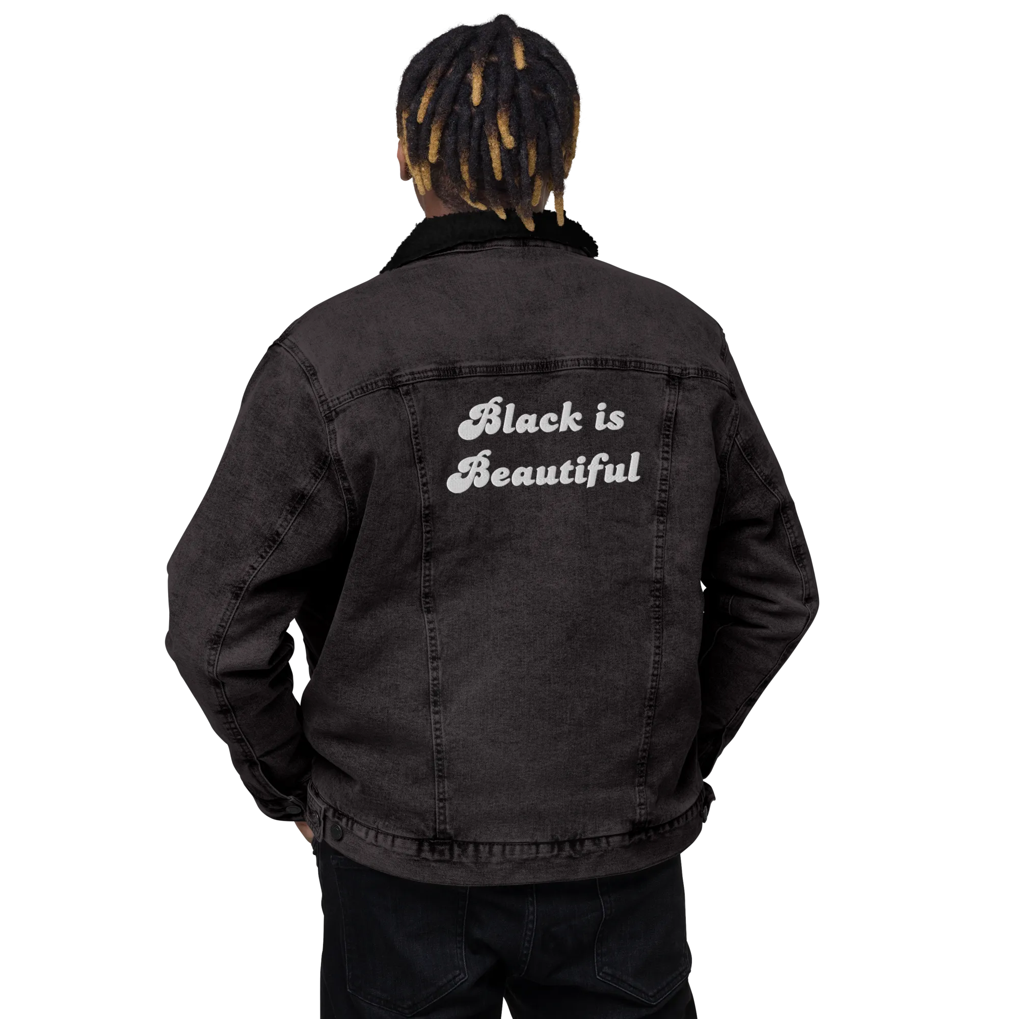 Black Is Beautiful Sherpa Denim Jacket