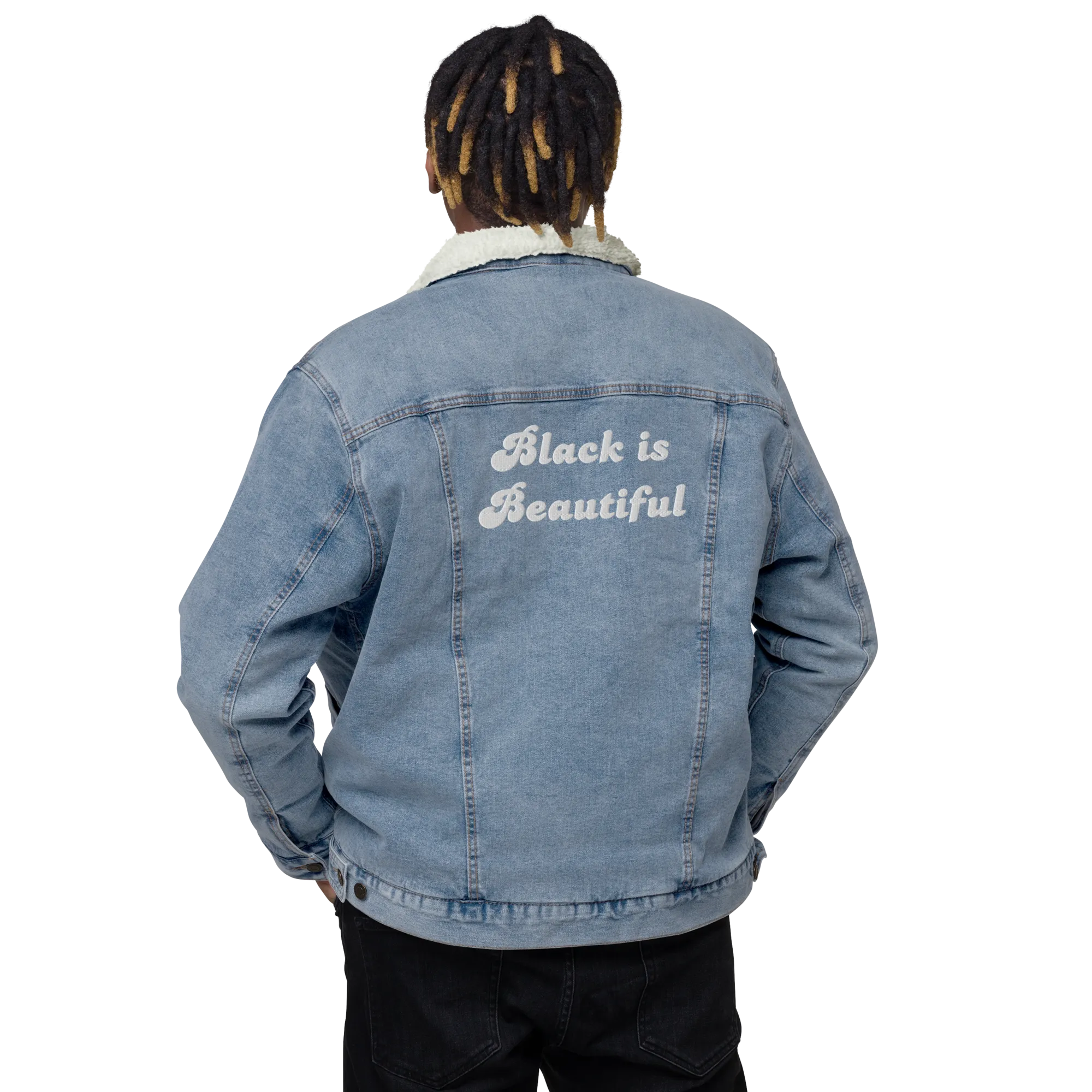 Black Is Beautiful Sherpa Denim Jacket