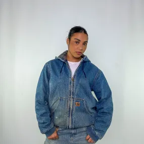 Blue 90s Carhartt Active Denim Workwear Jacket (M)