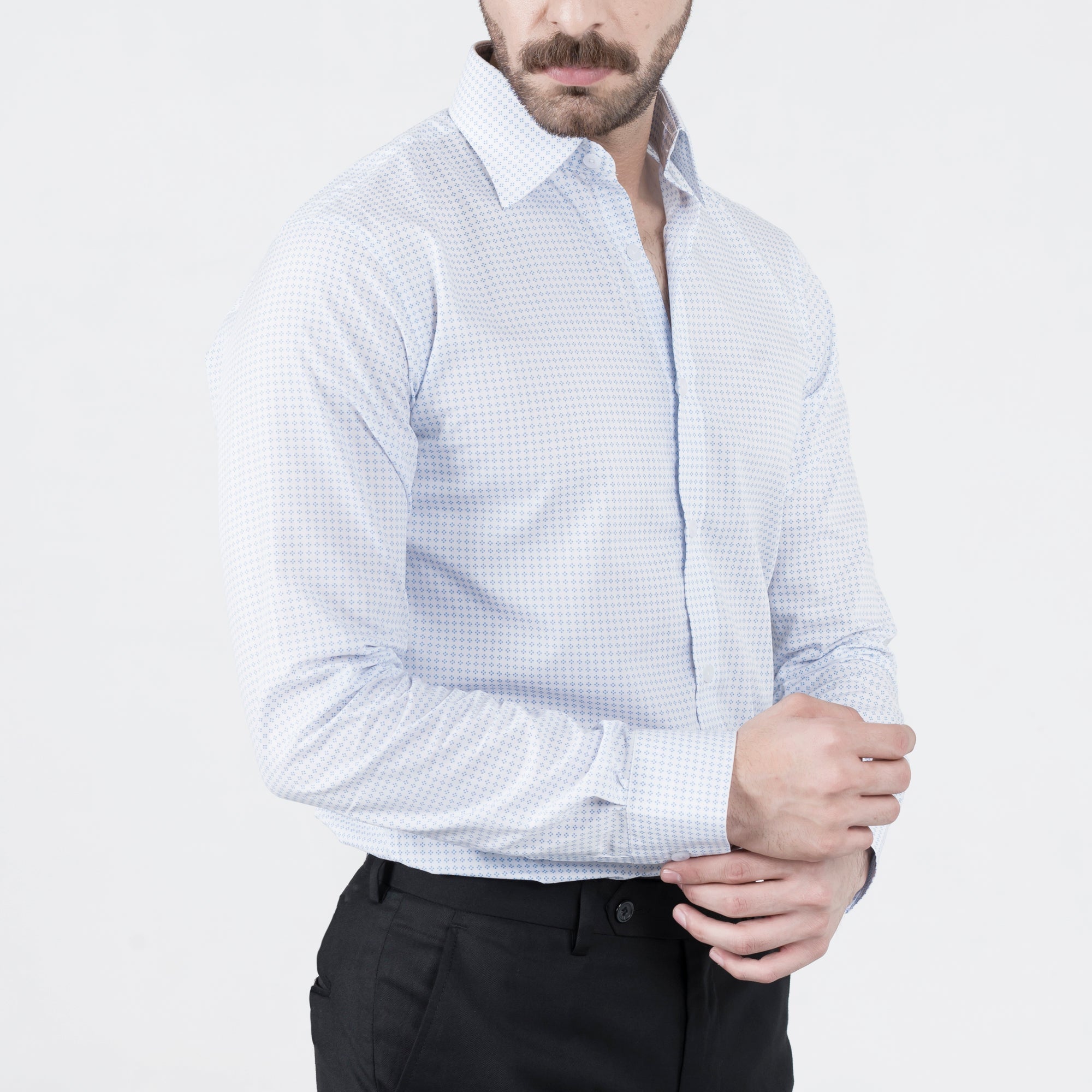 Blue Crosshair Formal Shirt