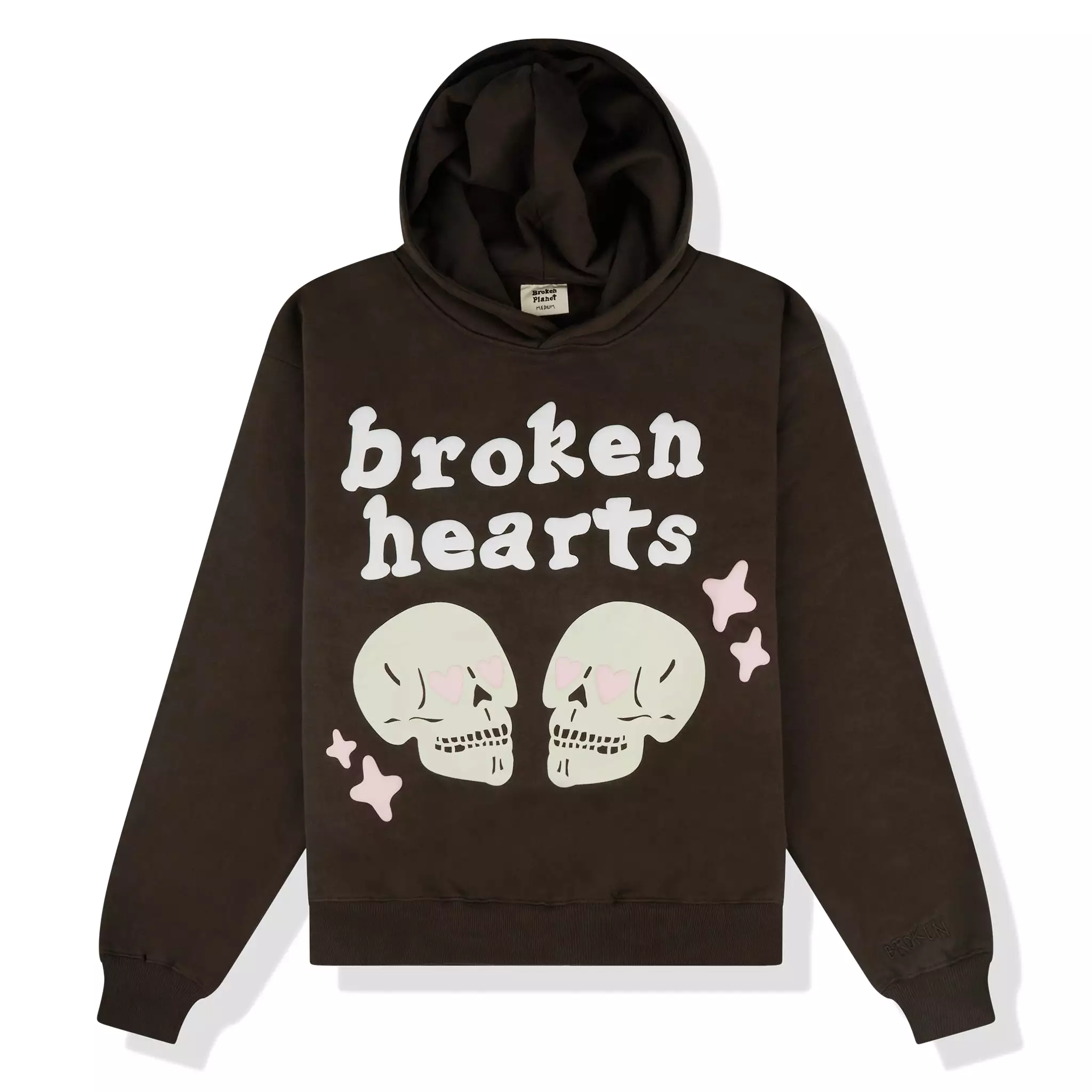 Broken Planet Broken Hearts Dark Brown Hoodie