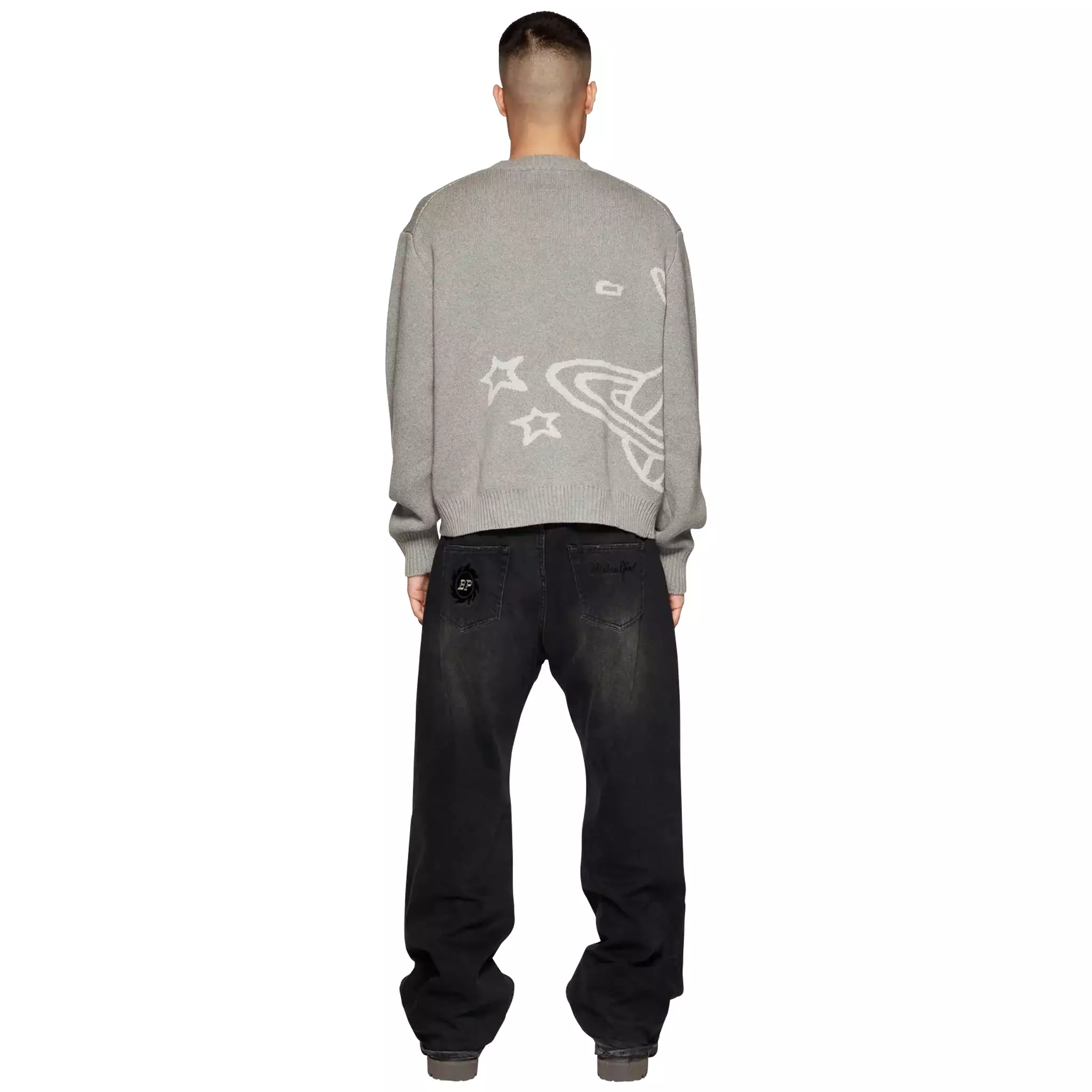 Broken Planet Heather Grey Planet Knit Sweatshirt