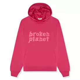 Broken Planet Monochrome Fuchsia Pink Hoodie