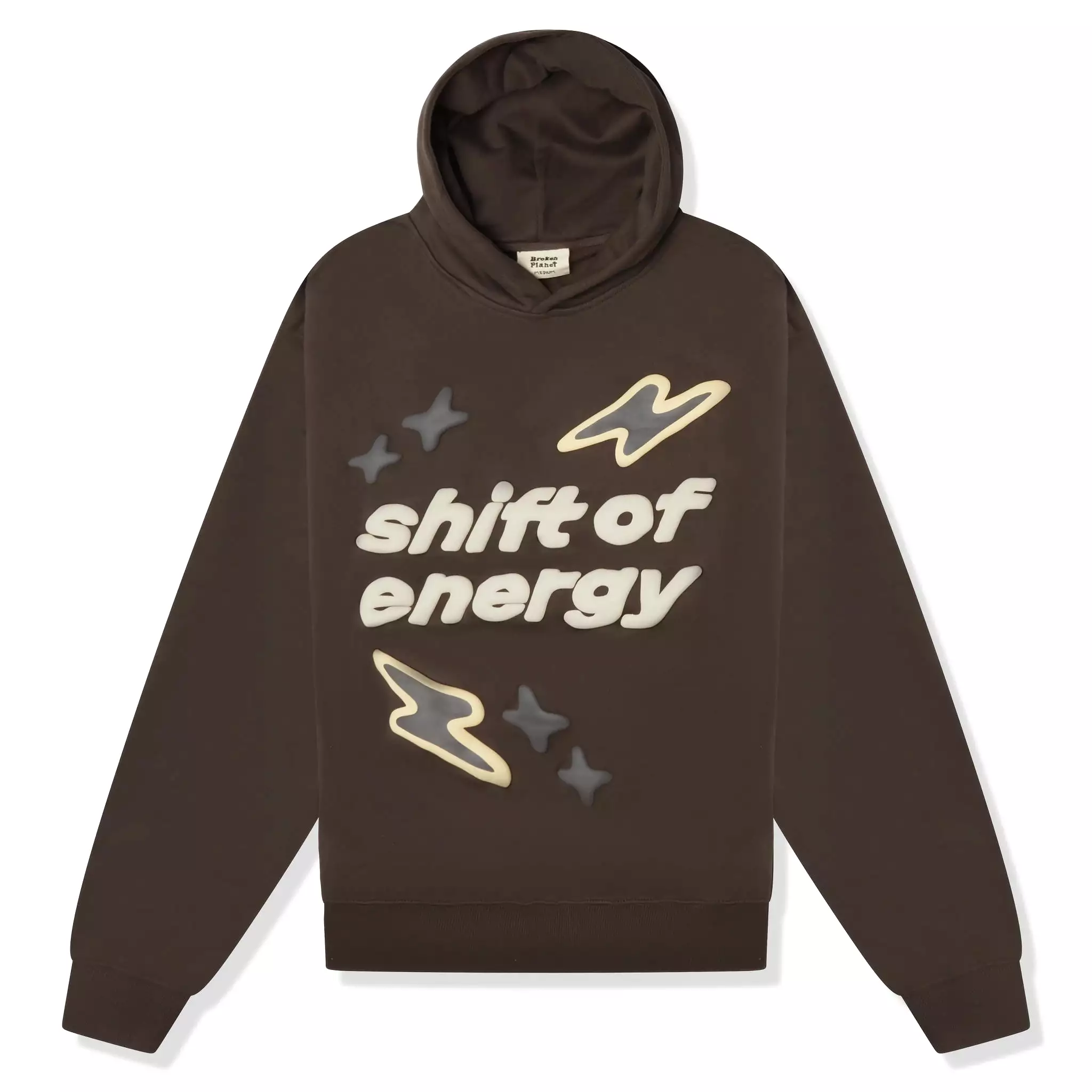 Broken Planet Shift Of Energy Dark Brown Hoodie