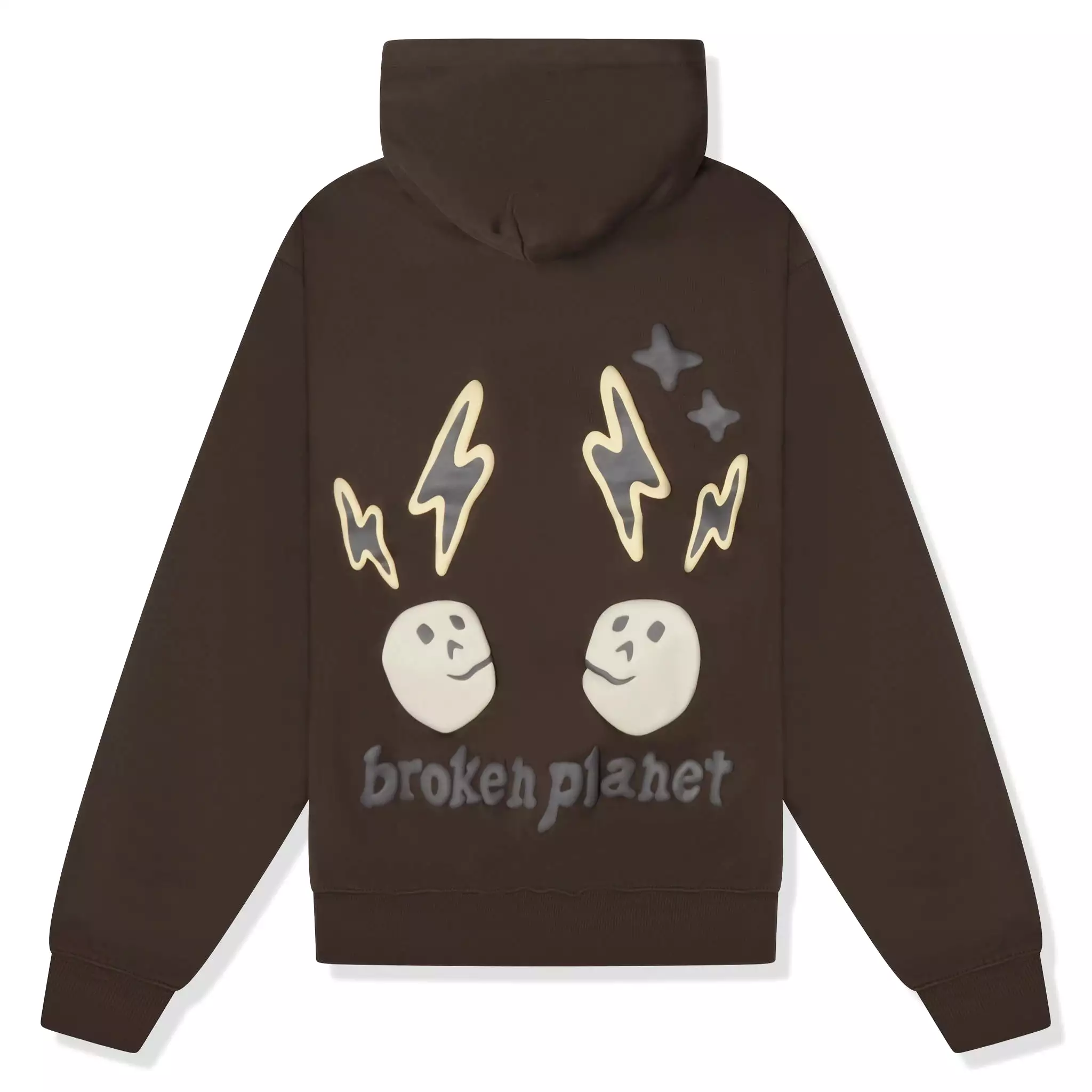 Broken Planet Shift Of Energy Dark Brown Hoodie