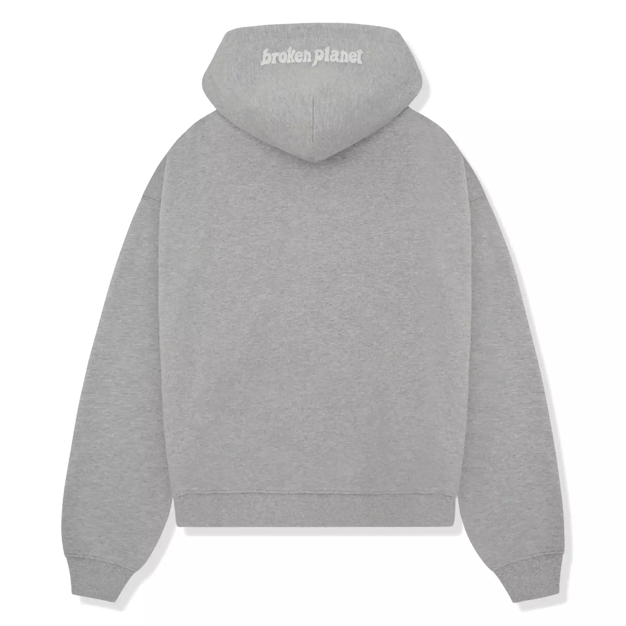 Broken Planet Zip-Up Heather Grey Hoodie