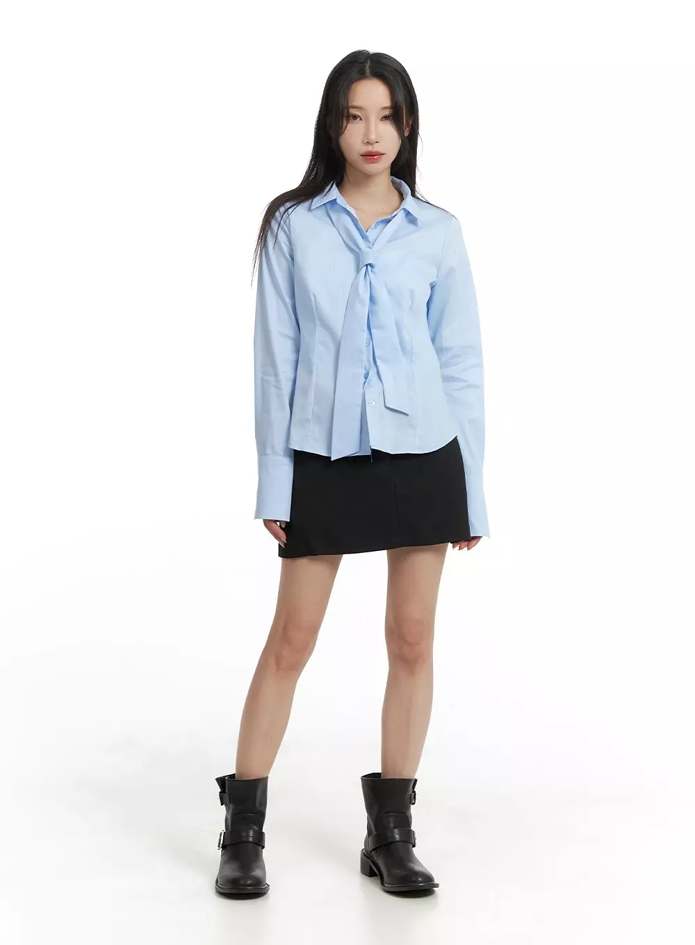 Buckle Chic Cotton Mini Skirt CM427