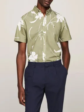 Camicia in popeline stampa tropicale - TH