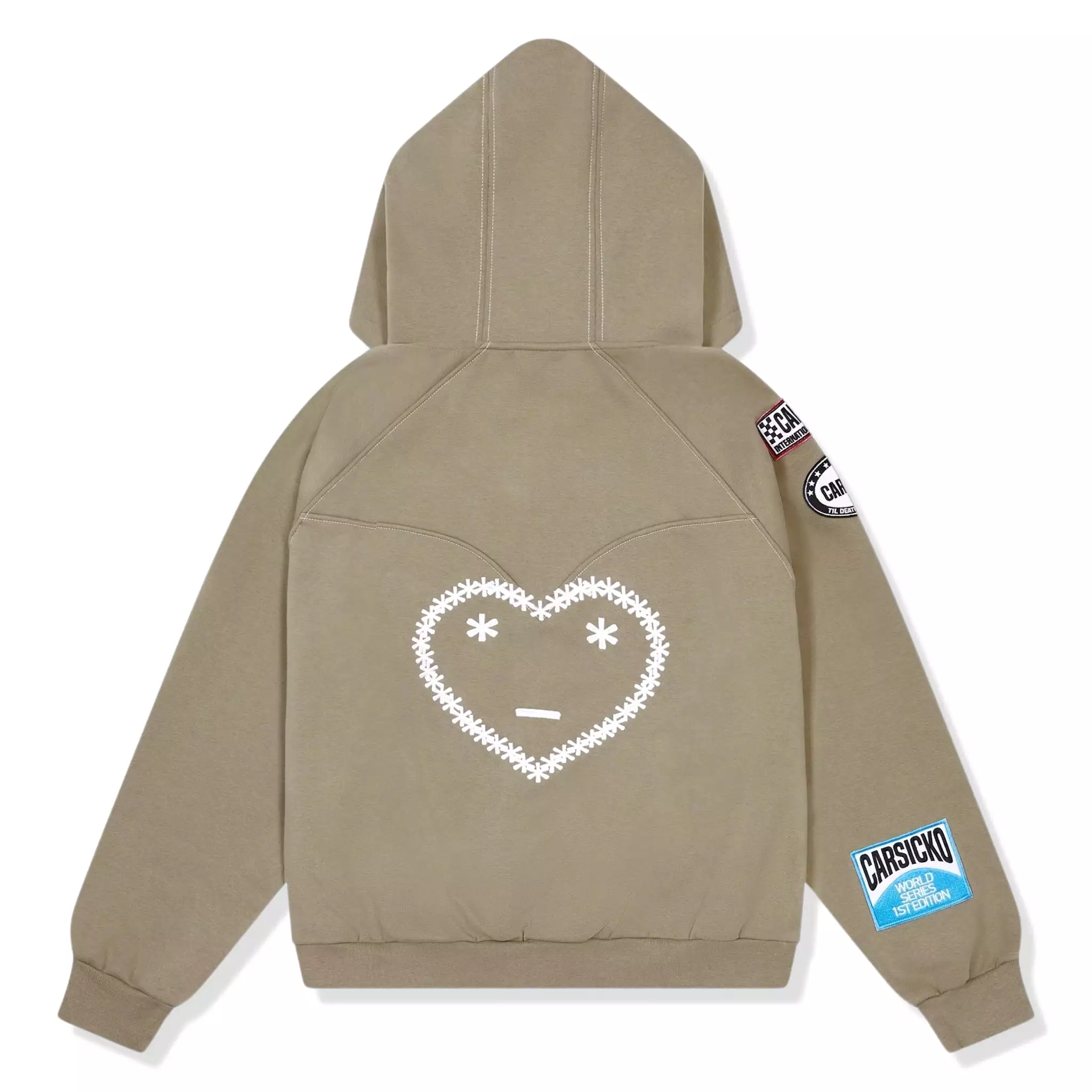 Carsicko Racing Club Zip-Up Cream Hoodie