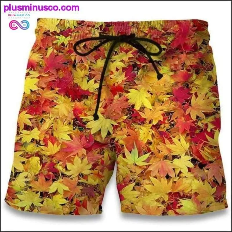 Casual Beach Shorts 2017 Fashion Maple Leaf Weeds 3D Print