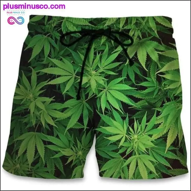 Casual Beach Shorts 2017 Fashion Maple Leaf Weeds 3D Print