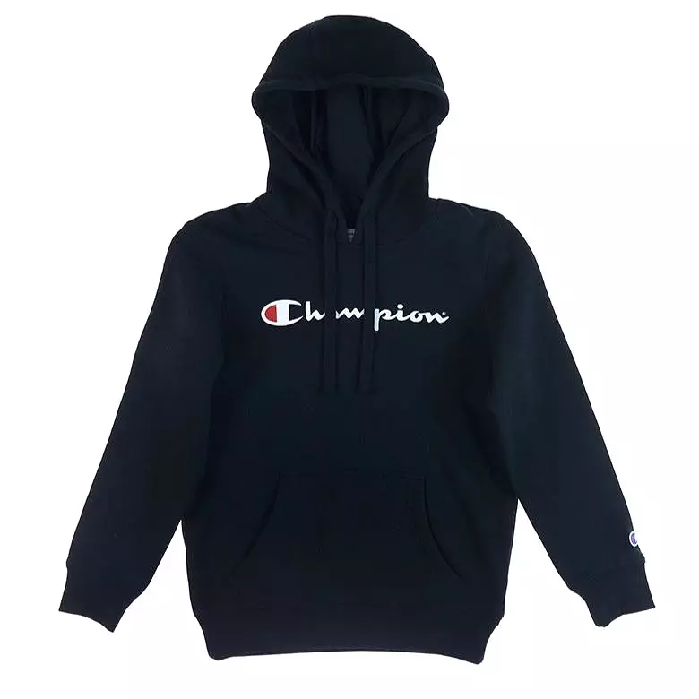 CHAMPION JUNIOR SCRIPT BLACK HOODIE