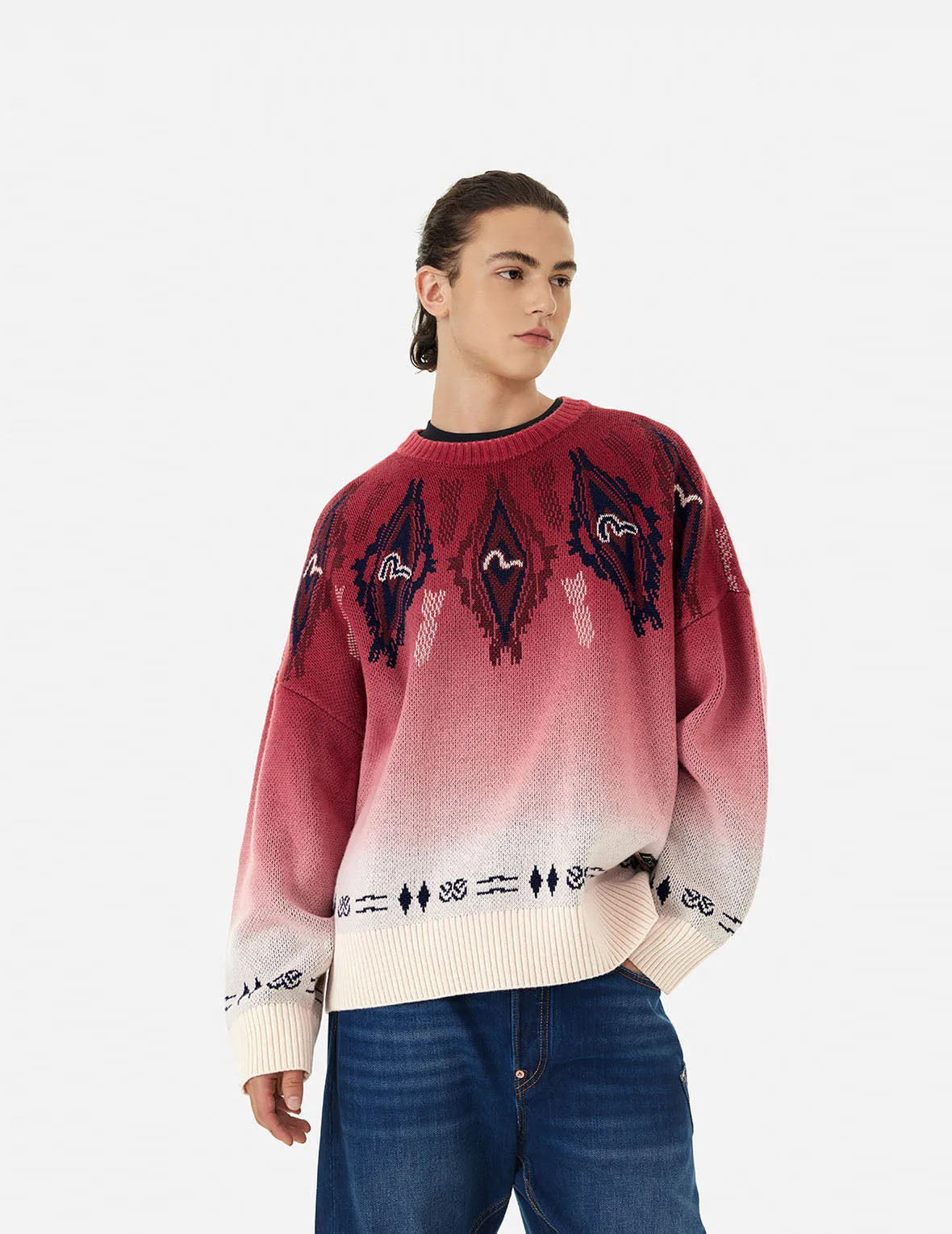 Chimayo Tapestry Jacquard Relax Fit Knit Sweater