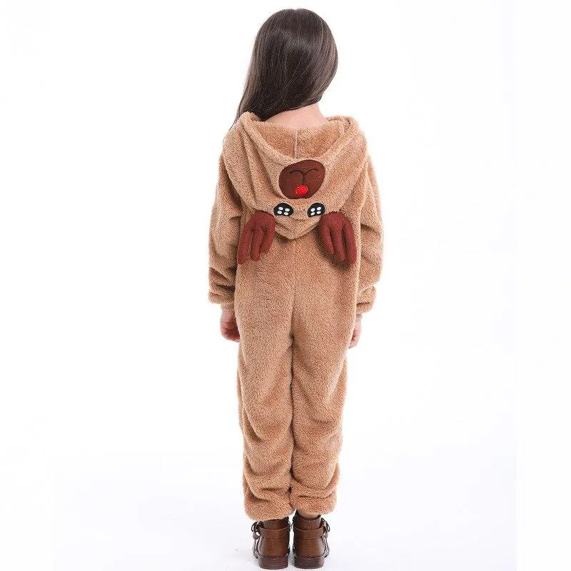 Christmas clothes Children jumpsuits Onesie Cartoon elk Animals Kids One Piece Cosplay costume Child Festivals Party Nightclothe