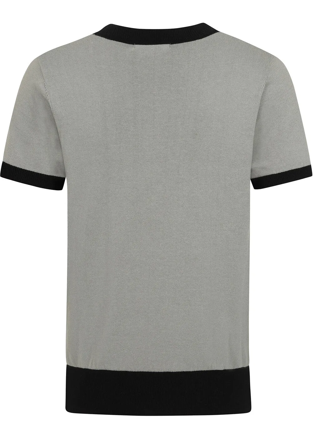 Collectif Men's Scott Cocktail Hour Knitted 50's Top Gray