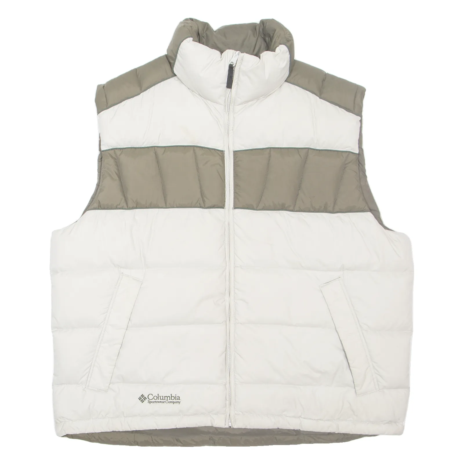 COLUMBIA Mens Puffer Gilet Cream Nylon XL