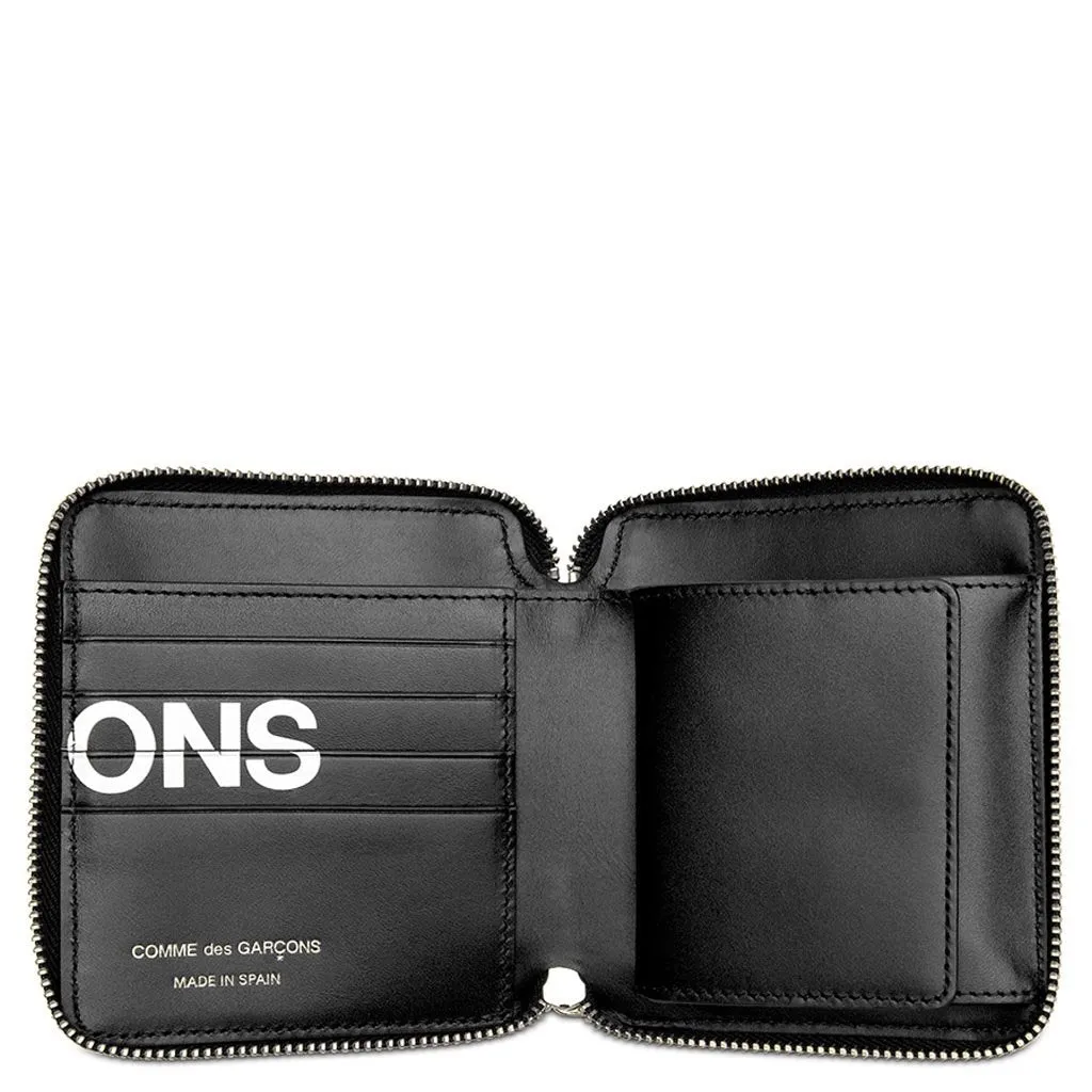 Comme des Garcons Huge Logo Leather Wallet - Black