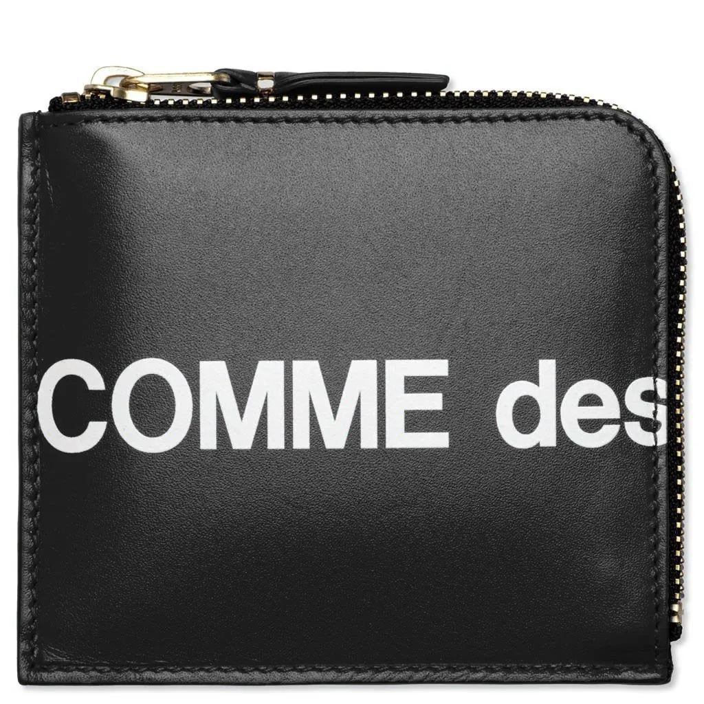 Comme des Garcons SA3100HL Huge Logo Zip Wallet - Black