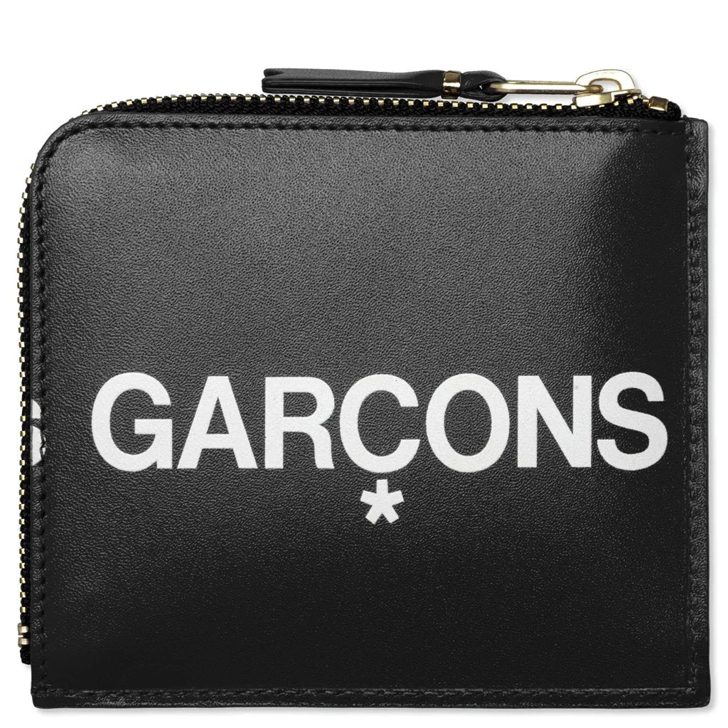 Comme des Garcons SA3100HL Huge Logo Zip Wallet - Black