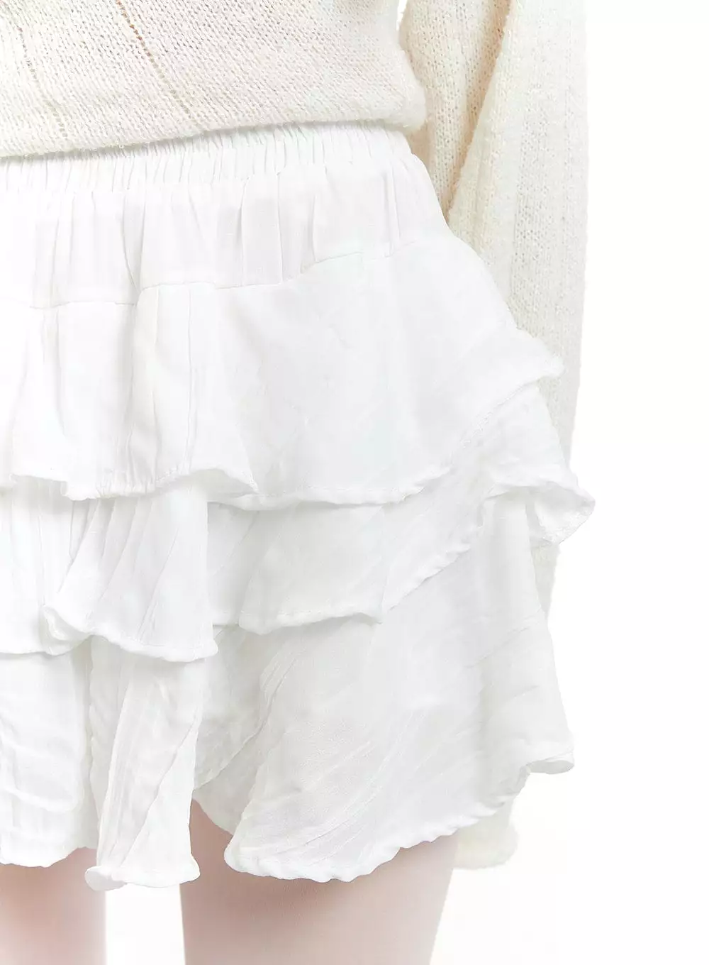 Cotton Frill Banded Mini Skirt OM426