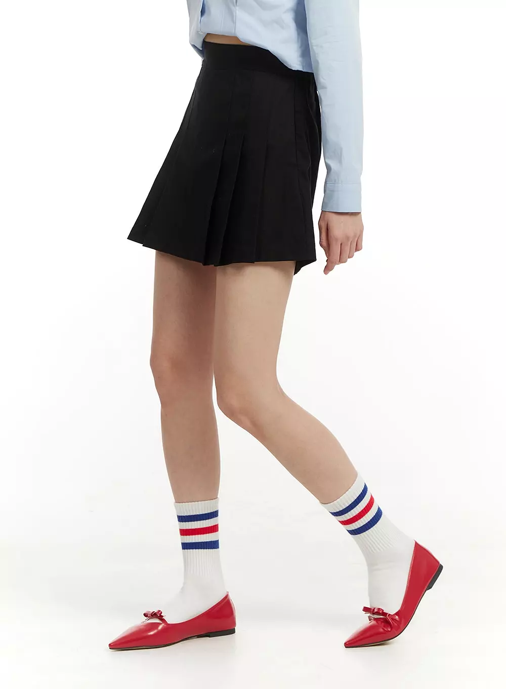 Cotton Pleated Mini Skirt IM406