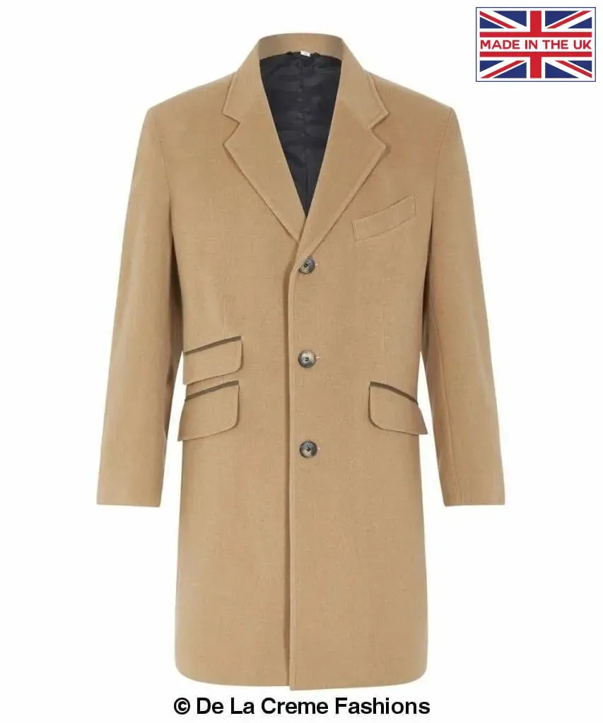 De La Creme MAN - Wool Blend Single Breasted Retro Mod Coat