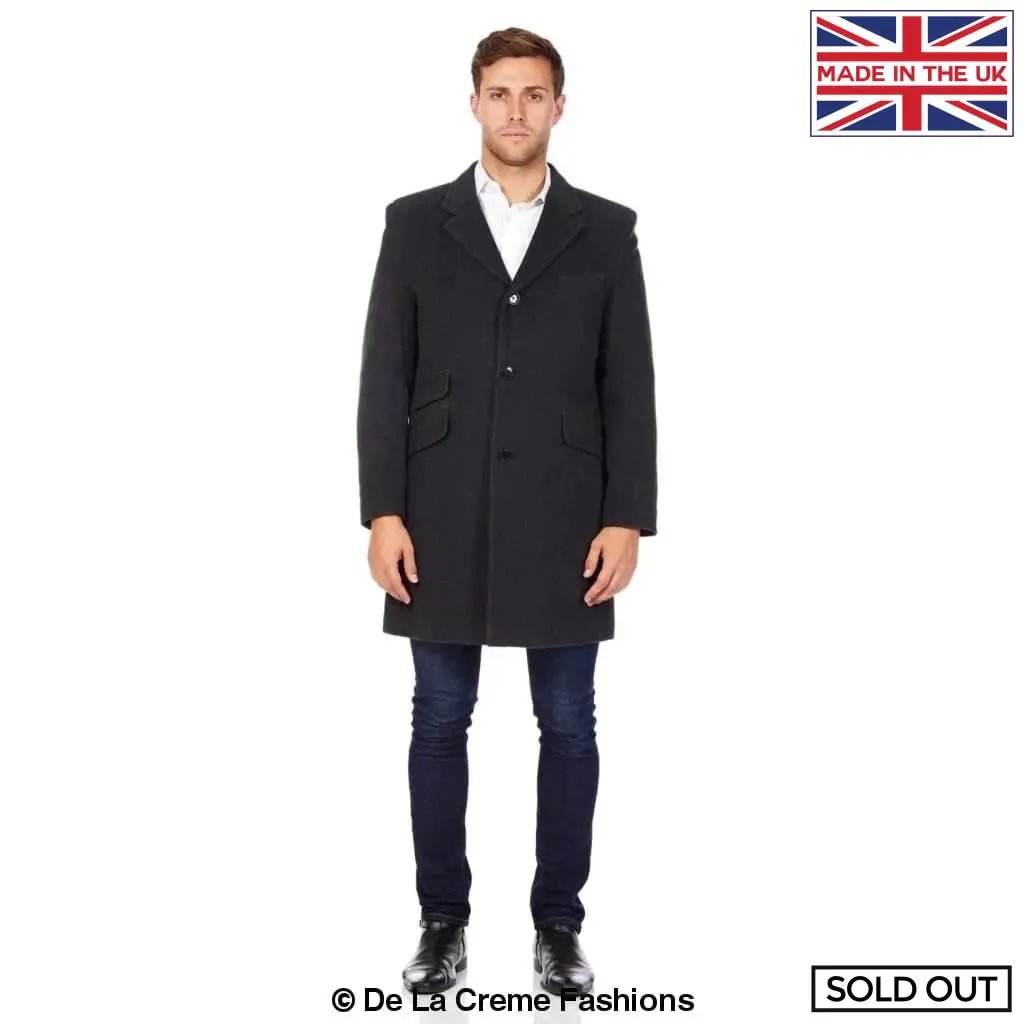 De La Creme MAN - Wool Blend Single Breasted Retro Mod Coat