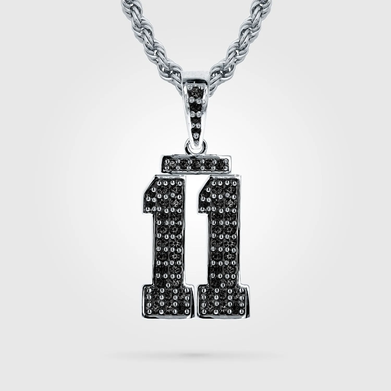 Diamond Studded Jersey Number Necklace | Double Digit  | Gold