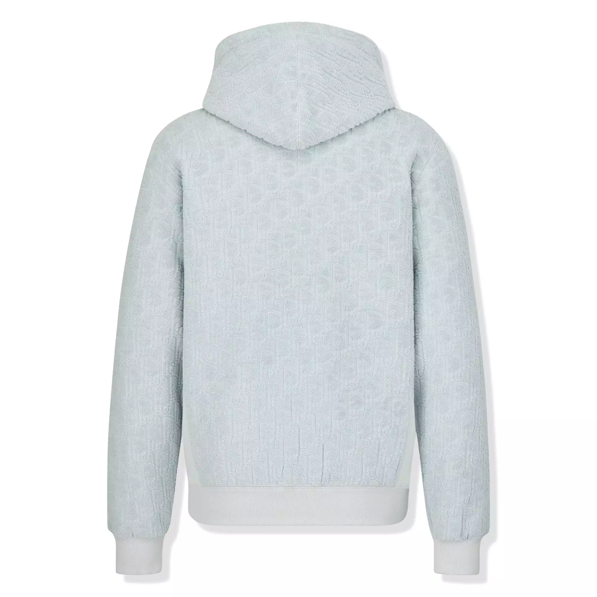 Dior Oblique Towelling Terry Cotton Relaxed Fit Blue Hoodie