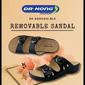 DR.KONG WOMEN REMOVABLE INSOLE SANDALS DK-S8000442-BLK(RP : $169)